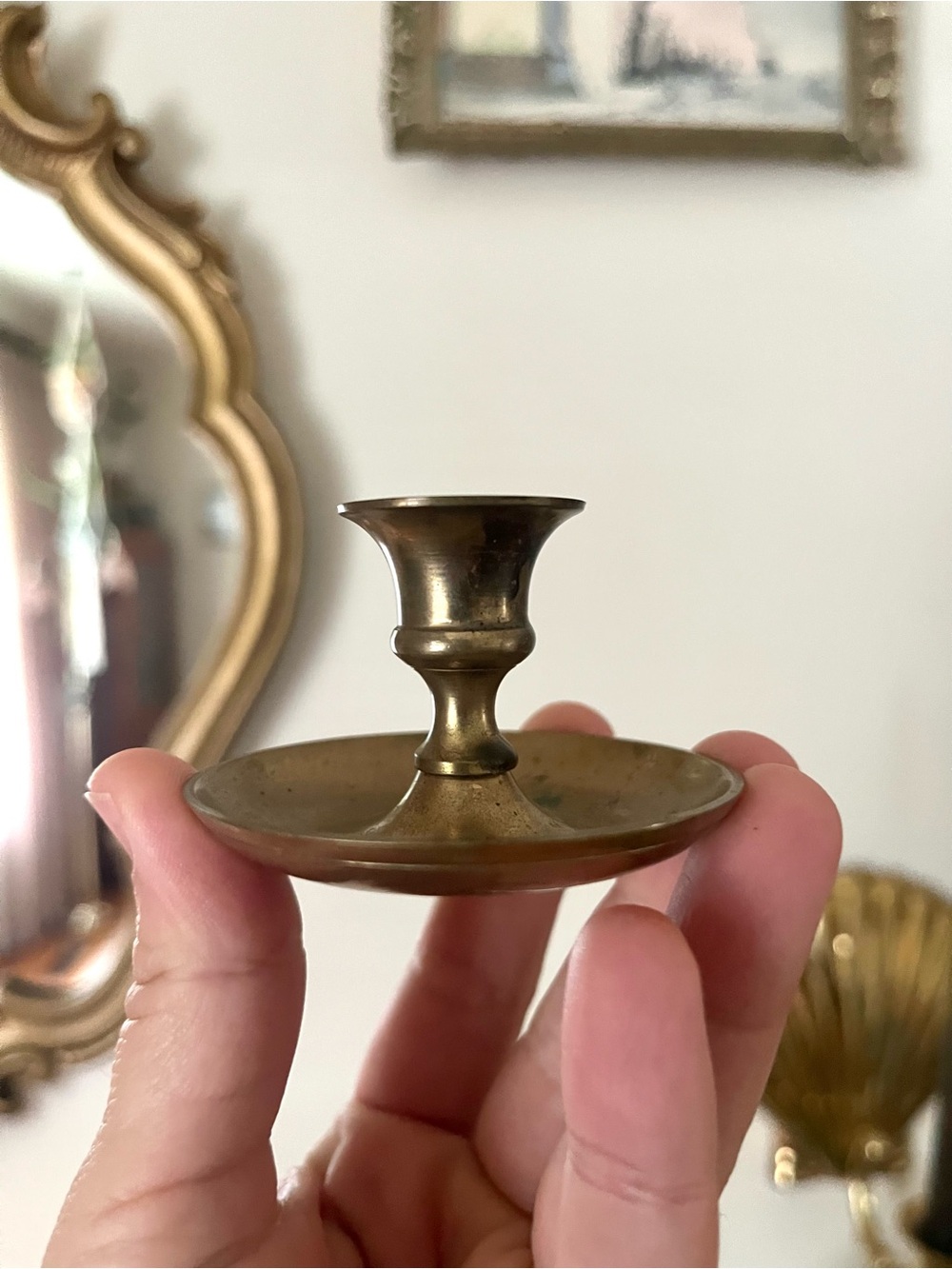 Vintage Mini Brass Skinny Tapers Candlestick Holder 1.5”
